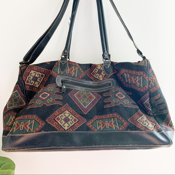 Vintage Gitano Southwestern Boho Large Travel Bag - Picture 6 of 14